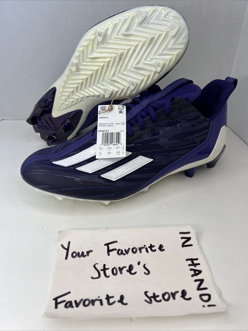 Adidas Adizero Football Cleats Purple White Shoes HP8751 Men's Size 14 RARE